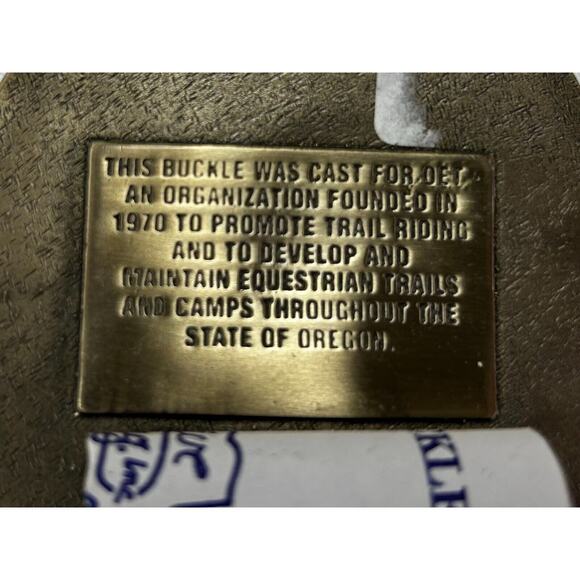 Vintage Oregon Equestrian Trails Belt Buckle 1997 by Creative Castings #11287 - Picture 3 of 3